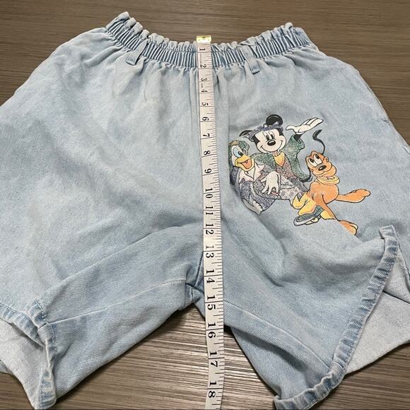 Vintage Disney‎ Mickey Mouse High Rise Light Wash Mom Shorts Size 14 - Picture 9 of 10